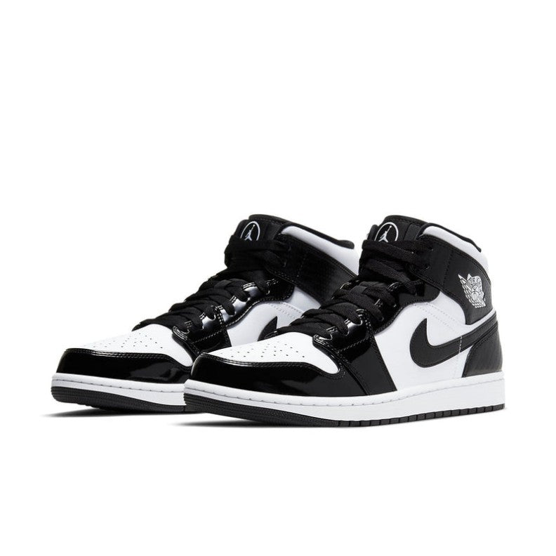 Air Jordan 1 Mid SE Black Gold Patent Leather 852542 007